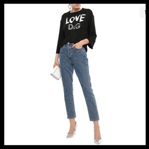 Dolce & Gabbana 3/4 Long Sleeve Shirt Beaded with Crystals Sequins